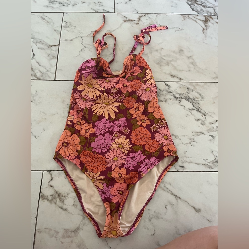 K’ona Sol floral one piece swimsuit